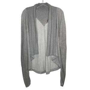 Athleta Womens Cardigan Size XXS Gray Long Sleeve Pullover Asymmetrical